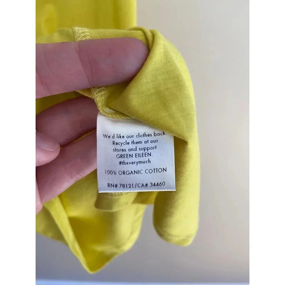 Eileen Fisher 100% Organic Cotton Yellow Tank Size XXS But oversized - Picture 5 of 9